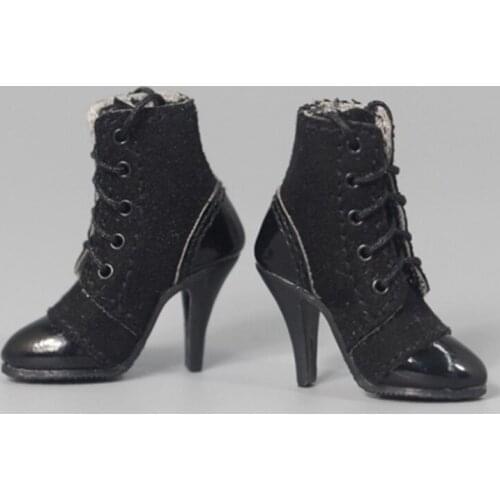 1:6 Scale Female Shoes brown/black/green Colors High Heel Straps Shoes lace-up Shoes Toy Empty Inside ZY1007 Model Collectible