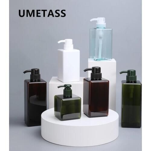 250ml,450ml,650ml Thicken Square Refillable bottle PETG Shower Gel Shampoo Soap Liquid Dispenser Container 1PCS