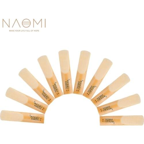 NAOMI 10pcs/Set Saxophone Reeds For Alto Sax bE Saxophone Reeds 3-1/2 Sax Reed Strength 3.5 For Beginner Player