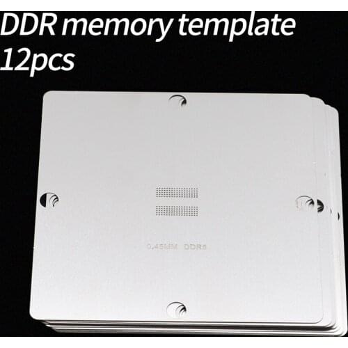 12pcs BGA memory template 90mmx90mm DDR1 DDR2 DDR2-3 DDR3 DDR3-2 DDR3-4 DDR5 memory chip repair template leakage bead fixture