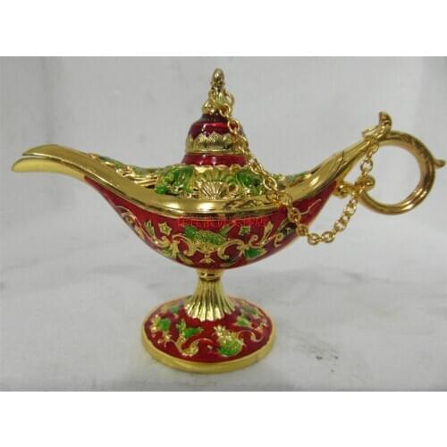 15cm long Special Price Collection A*laddin Genie Oil Russian tea Pot Al--addin Pakistan lamp Decoration Bronze Silver