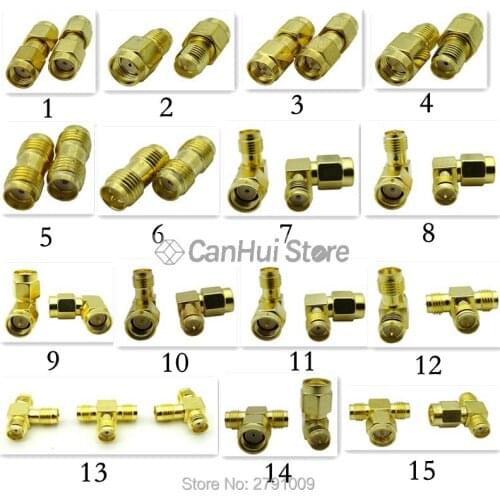 2 Pcs Plug jack SMA Connector RP SMA socket Adapter Gold-plated RF Coaxial Connectors SMA Female Male terminal