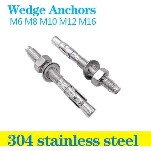 304 stainless steel Expansion screw wedge anchor through bolt M6 M8 M10 M12 M16 expansion screw expansion screw expansion bolt
