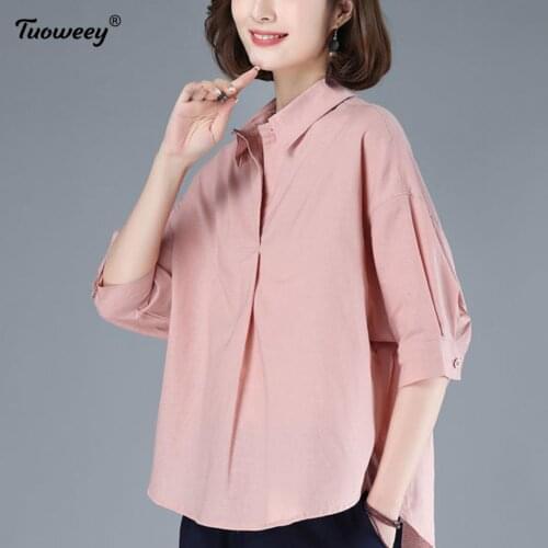3XL Plus Size Tunic Tops Aesthetic Long Shirts Vintage loose Blouse Women Black Blusas Mujer De Moda 2021 Summer Korean Style