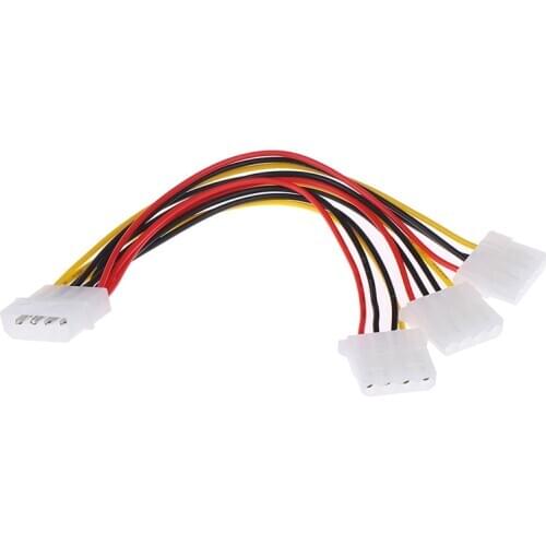 4 Pin IDE 1-to-3 Molex IDE Female Power Supply Splitter Exentsion Adapter Cable