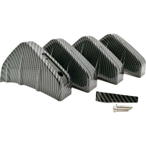 4 Pcs Carbon Style Universal Car Rear Lower Bumper Diffuser Fin Spoiler Lip Wing Splitter