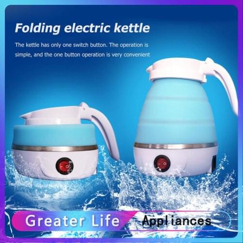600W Silicone Boiler Water Pot Foldable Electric Kettle for Travel Home