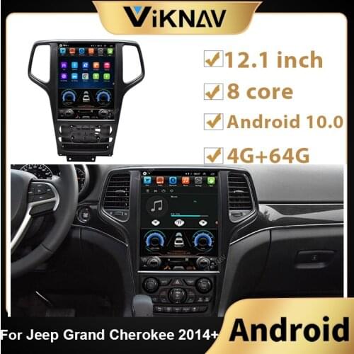 12.1 inch Android 10.0 car radio For JEEP Grand Cherokee 2014 2015 2016-2021Car Stereo DVD Multimedia Player Auto GPS Navigation