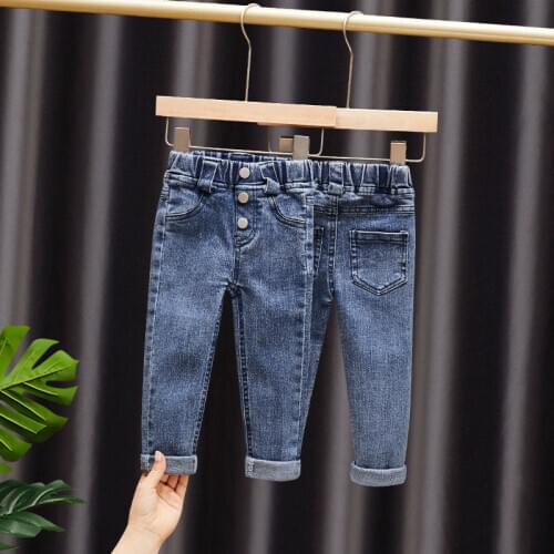 Girls Jeans Baby Fall/Winter Outer Wear Trousers 2020 New Kids Fashion Casual Pants Children Clothes 8M 9M 3T 6T