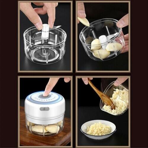 Household Garlic Beater Electric Mini Garlic Chopper Grinder For Nut Meat Crusher Fruit Food Vegetable L6I2