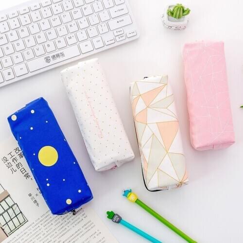 Summer new creative student Pencil Case stationery starry sky zipper pen bag multifunctional large capacity canvas For box