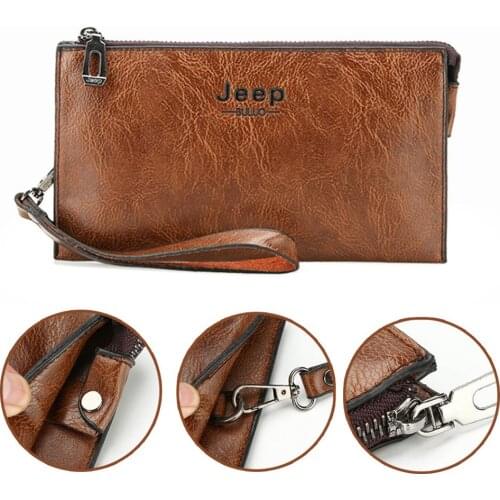 Long Luxury Male Wallet Purses Vintage Men PU Leather Credit Card Bag