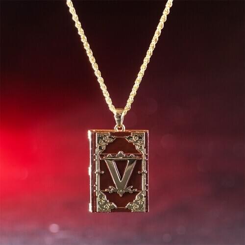 DMC 5 V Poetry Notebook Necklace Pendant Copper Open Enable Jewelry Halloween Cosplay Accessories