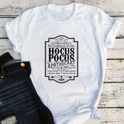 Harajuku Sanderson Sister Shirt Graphic T Shirts Ladies Tops Halloween Oversized T Shirt Ghost Horror Movie Cartoon Tshirts