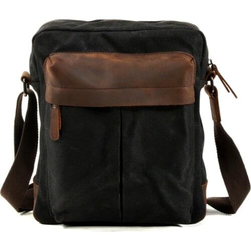 Europe America Canvas Leather Crossbody Bag Military Army Vintage Messenger Bags Small Shoulder Bag Casual Travel Bags