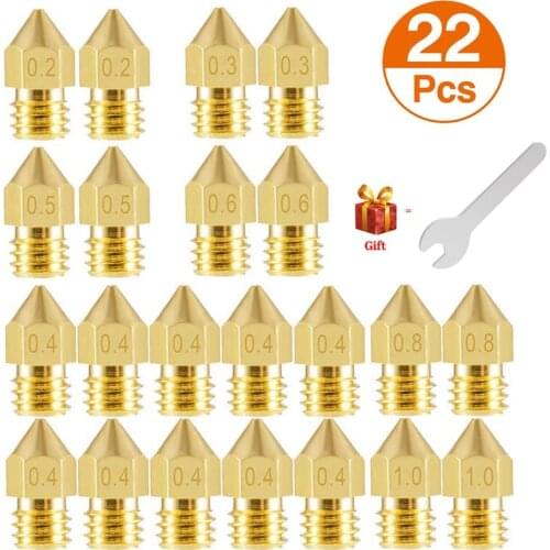 3D Printer Nozzles MK8 Extruder Nozzle Extruder Print Head 1.75mm for 3D Printer Anet A8 Makerbot MK8 Creality CR-10 Ender 3