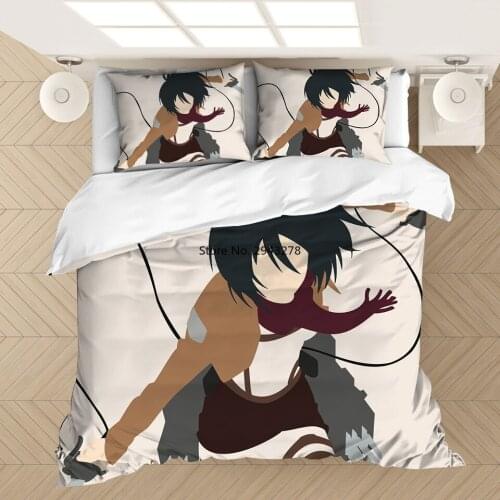 Anime Attack on Titan Duvet Covers 3D Printed Bedding Set Pillowcases Bedclothes Bed Linen for Boys Teens De Home (NO Sheet)