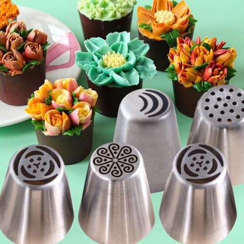 Russian Icing Piping Mouth Pastry Nozzles Confectionery Equipment Integrally Formed Rose Bouquet Cake Piping Bag Head Squeeze