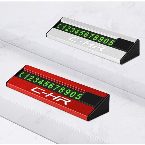 Metal Car Temporary Stop Sign Hidden Parking Phone Number Plate Card for Toyota CHR C-HR Accessories Car Styling