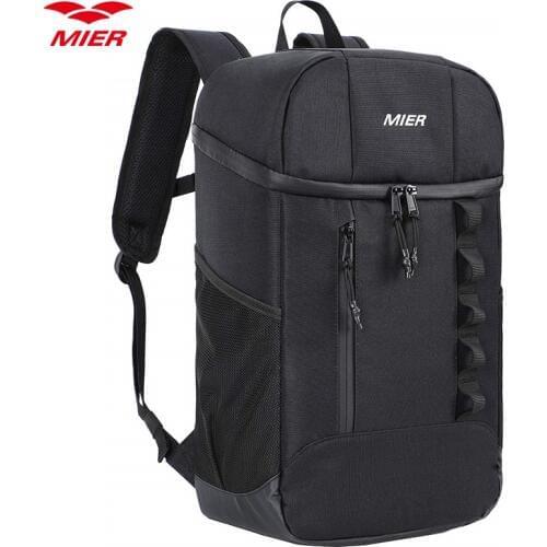 MIER Leakproof Insulated Backpack Lunch Cooler Backpack for Men and Women, Water-Resistant, 20 Can, Black