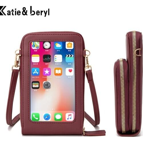 Mini Crossbody Shoulder Bags Women Multi-functional Touchable Cell Phone Pocket Card Purse Ladies Small Bag Female Messenger Bag