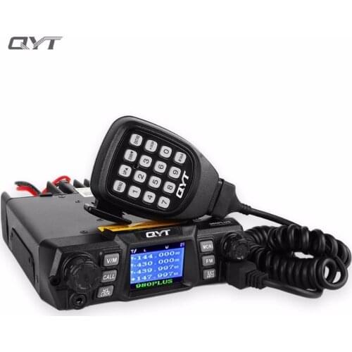 QYT 980PLUS Mobile Radio 136-174MHz-75W 400-480MHz-55W Vehicle Transceiver Quad band Standby Multiple Function Interphone Saner