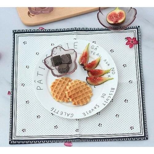 Non-slip Table Mat Environmentally Friendly Heat Insulation Cotton-flax Tea Coffee Cup Coaster for Kitchen Cafe Home Table Decor