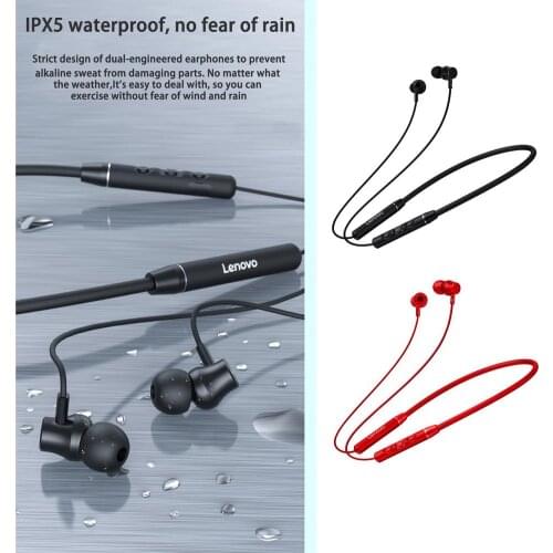 New For Leno-vo QE03 Wireless Neckband Bluetooth 5.0 Earphones Sports Hi-Fi Stereo Earbuds Magnetic In-ear Earphones Headset