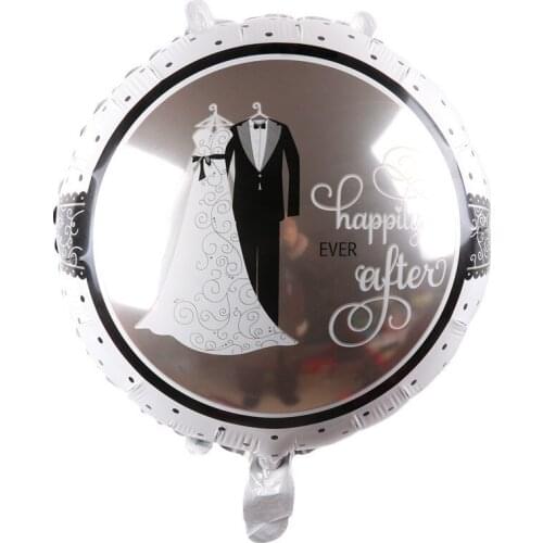 New round aluminum balloons bride and groom wedding birthday party balloons wholesale childrens toys