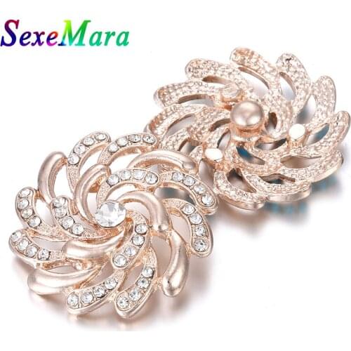 New Snap button Jewelry Beautiful Flower 18mm Snap Buttons with Rhinestone Button Fit Snap Bracelets Bangles