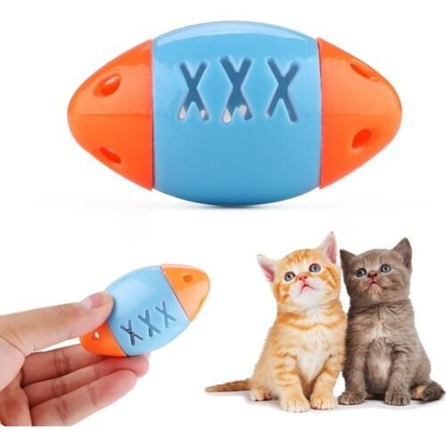 Plastic Rugby Sound Toys Cat Football Training Toys Pet Products Color Random