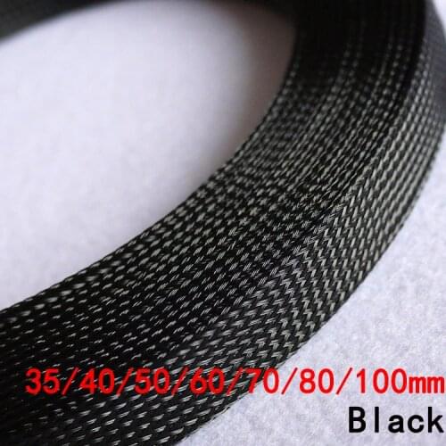 1M 35 40 50 60 70 80 100 mm PET Braided Expandable Sleeve Wire Wrap Insulated Nylon High Density Tight Sheath Protector Harness