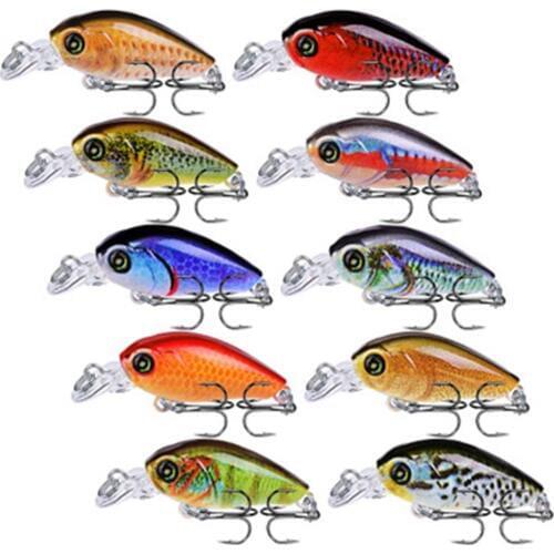 PROBEROS Random Colors Minnow Fishing Lure 47mm 4g Aritificial Wobblers Crankbait Hard Bait Plastic Baits Pesca Isca YM9017