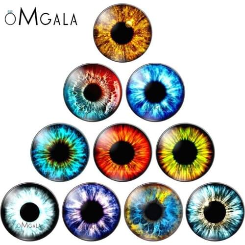 In Pairs Glass eyes cabochons Round 8MM-30MM Round Dome Dragon Cat Animals Eye Dolls DIY Jewelry Accessory MIX Pupil Eye Cameo