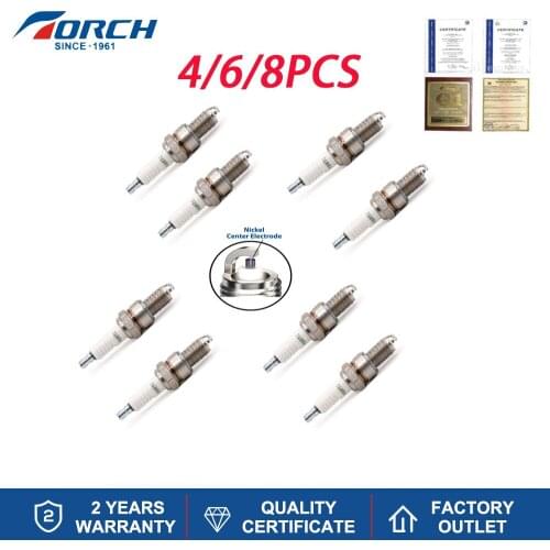 Pack of 4-8) Spark Plug Original TORCH F8RTC for NGK BP8ES Denso IW24 Champion OE010 Autolite 4261 Brisk LR12ZC Ignition System