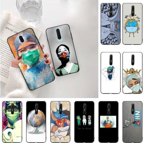YJZFDYRM Nurse Queen Doctor King Fight Soft Rubber Phone Cover For Oppo A5 A9 2020 A5S Reno2 z Renoace 3pro Realme5Pro