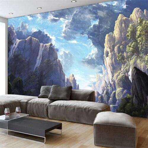 Wellyu European landscape painting background wall blue atmosphere mural custom large mural environmental wallpaper