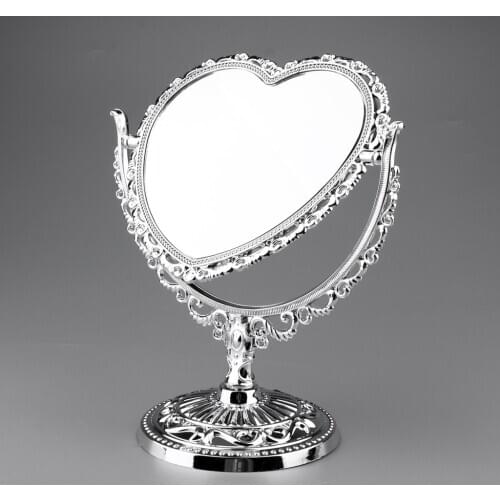 Retro Noblewomen&Princesses Free Standing Mirror Heart-shaped Compact Makeup Mirrors