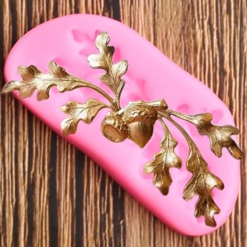 Acorn Leaves Border Silicone Molds Cupcake Topper Fondant Mold Cake Decorating Tools Nut Chocolate Gumpaste Candy Clay Moulds