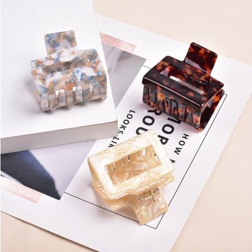 Square Acetate Acrylic INS Korean Hair Clips Claws Clamp Crab Hairpins Barrettes Girls Hair Accessories for Women Banana Grips