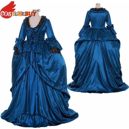 Costumebuy 18th Marie Antoinette Rococo Ball Gown Antoinette Baroque Victorian Gothic Women Party Blue Dress Custom Made