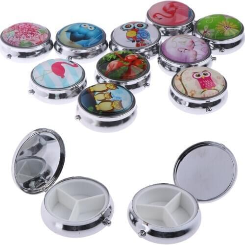 1PC Metal Folding Medicine Organizer Portable Pill Box Makeup Storage Container Folding Pill Case Metal Pill Cutter Random
