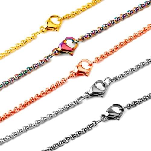 2pcs 2019 Stainless Steel Chain 45cm Handmade Lobster Buckle Necklace Fashion Men Women DIY Jewelry Making Accessories Wholesale