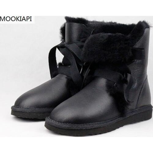 2019 European high-quality snow boots, real sheepskin, 100%natural wool, womens boots, free delivery women