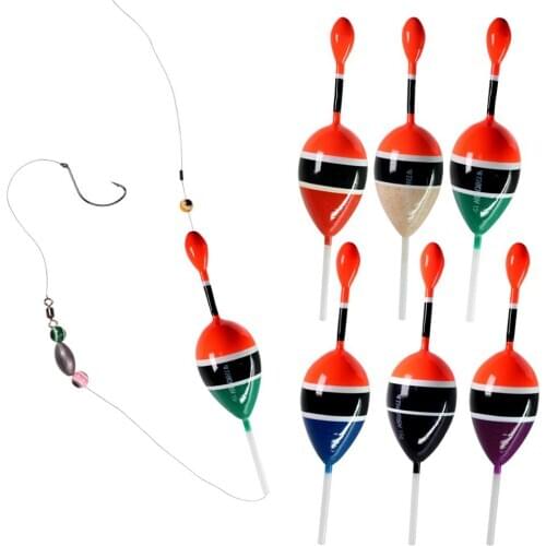 5pcs/lot Slip Float Bobbers 15g 2in Balsa Wood Fishing Slip Float 5 colors Slip Bobber Rigs