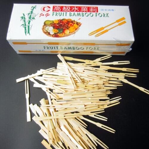 5000Pcs Disposable Friut Forks Bamboo Fruit Forks Length Cocktail Disposable Fruit Picks Skewers Sticks Party Dessert Utensil