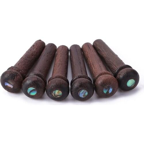 6pcs/lot Acoustic Guitar Ebony Bridge Pin With 4mm Golden Classical Style Dot For Acoustic Guitar Musical Instruments Parts