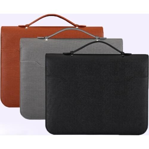 A4 Padfolio File Cabinet Folder Luxury Binder Document Organizer Holder Ring Manager Briefcase Wholesale