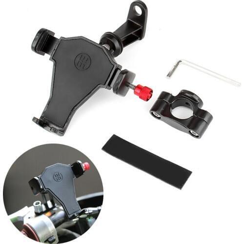 Aluminum Universal Motorcycle Motorbike Bike Handlebar Cell Phone Mount Holder Fit For Mobile Phone GPS Two Mounting Ways