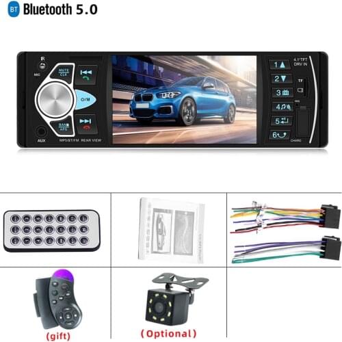 4.1 inch car radio multimedia MP3 MP5 player with Bluetooth, FM audio car stereo receiver 1 din, USB TF support rear view camera